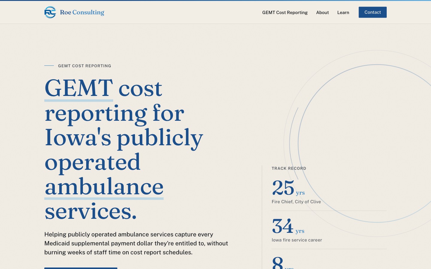 Roe Consulting Iowa website, built by 418 Media